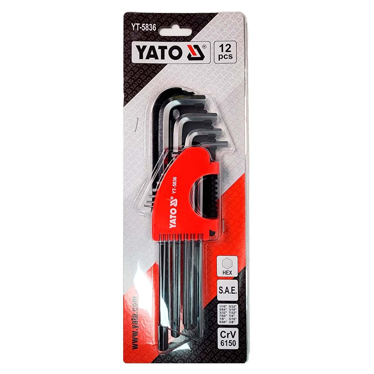 Set Llaves Allen SAE Extra Largas 12 Piezas Yato YT-5836 - Herram.cl