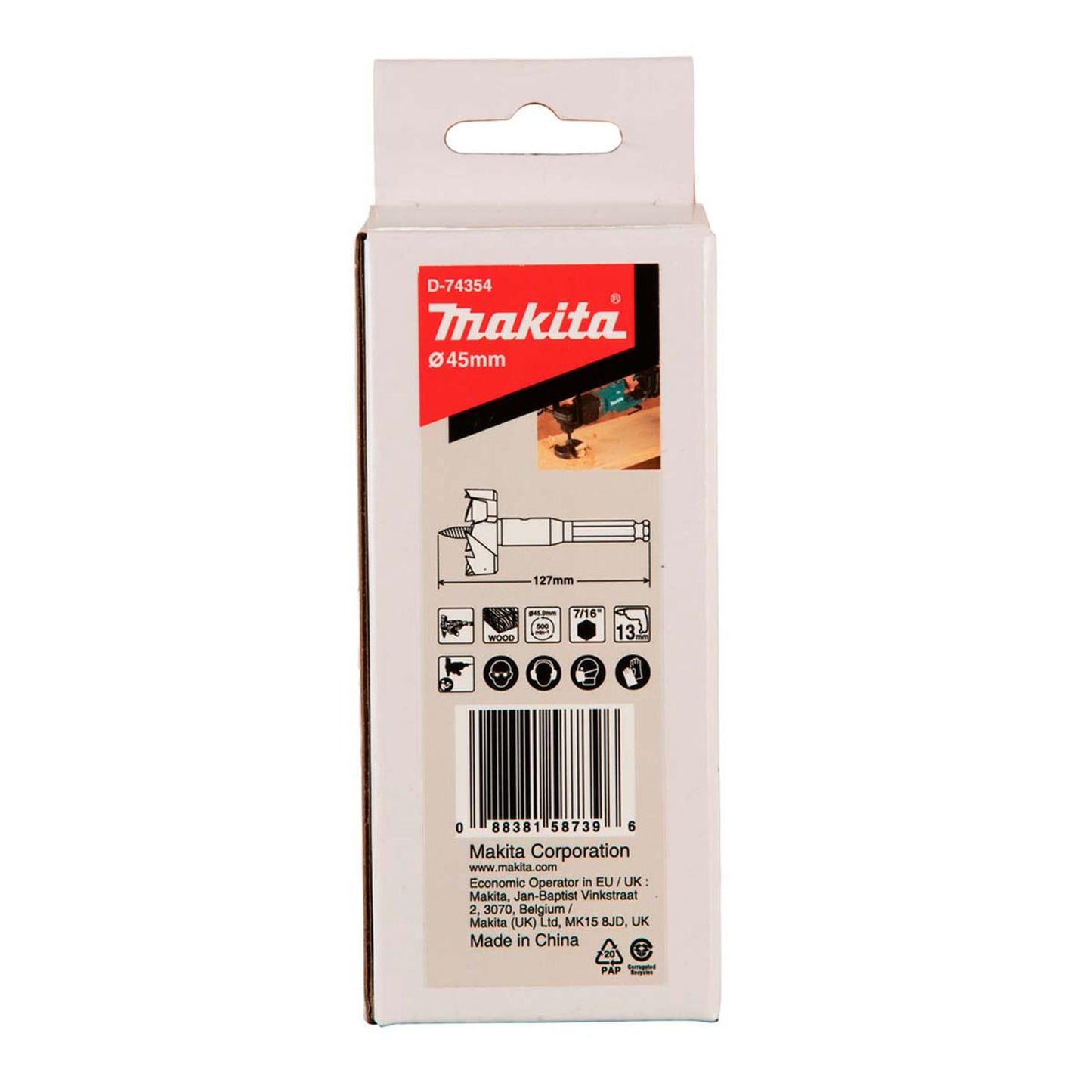 Broca Autoalimentada Para Madera 45 X 127mm Hex.– Makita - Herram.cl