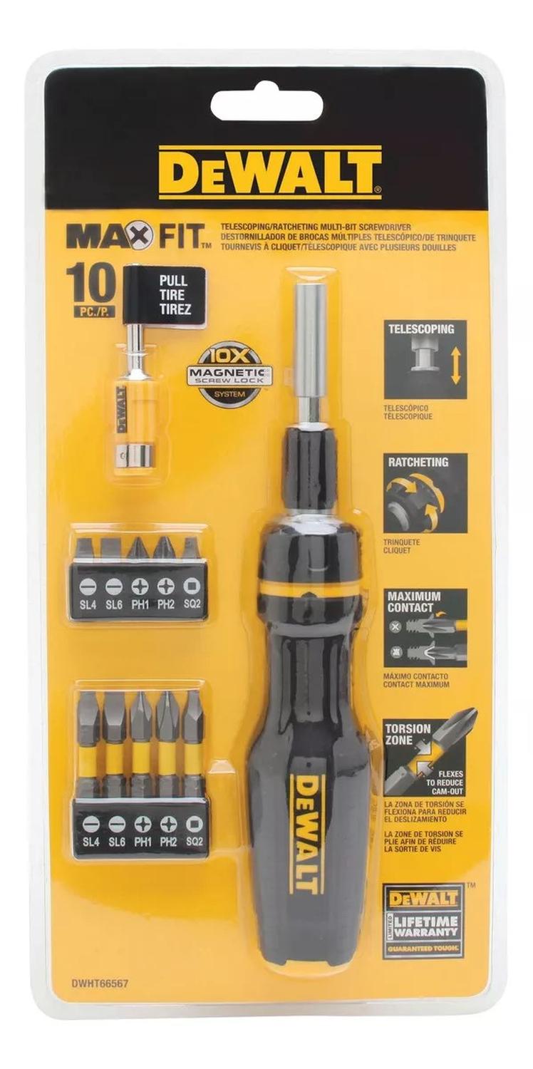 Set Destornillador Telescopico De Trinquete Max Fit 12 Pzas. - DeWALT - Herram.cl