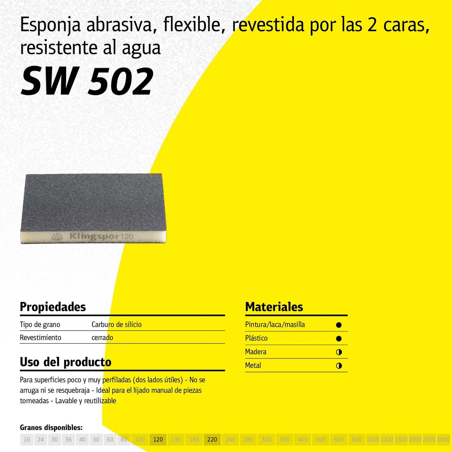 Esponja Abrasiva SW 502 96x123x12,5mm - Klingspor - Herram.cl