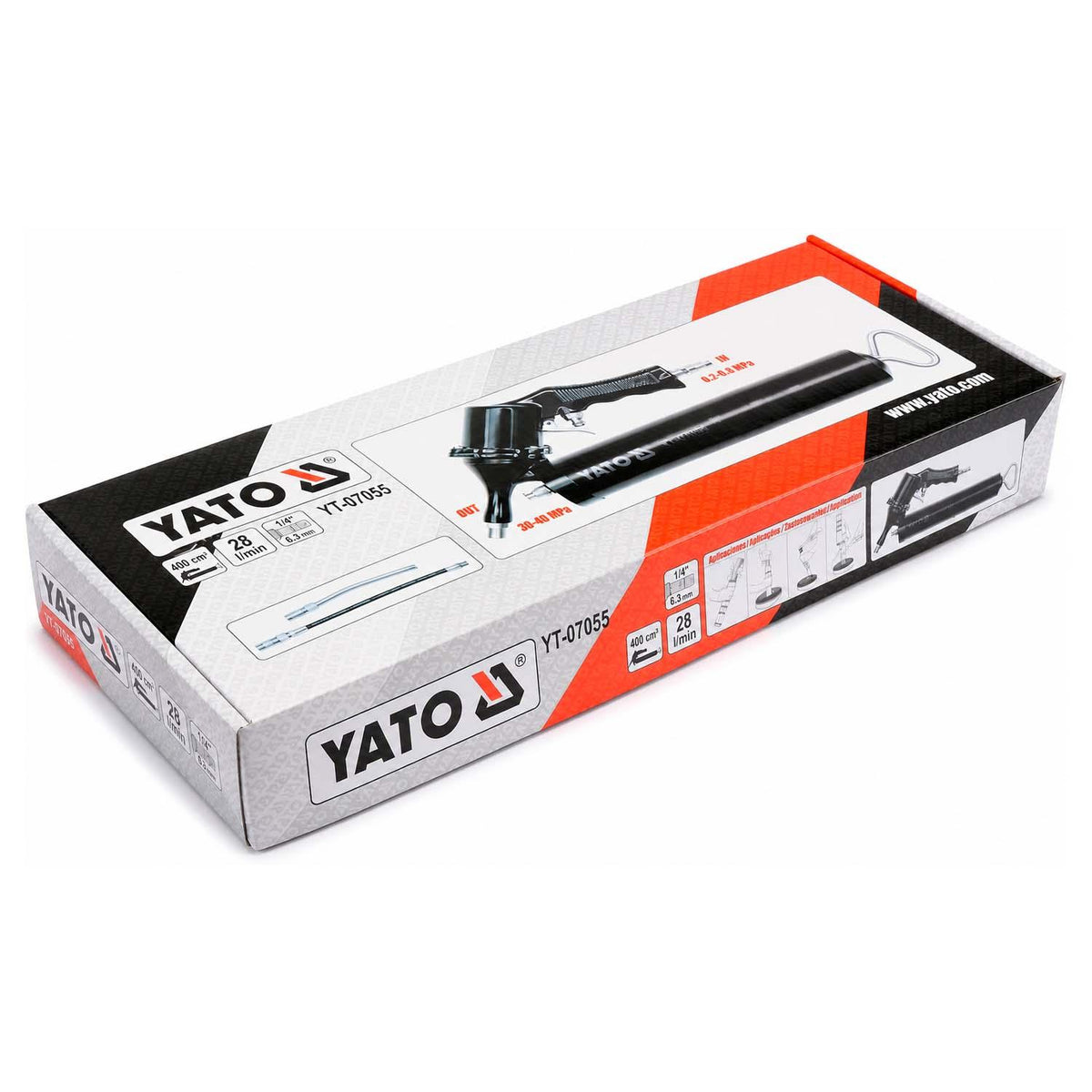 Pistola Engrasadora Neumática YATO YT-07055 400cc 1/4" - Herram.cl