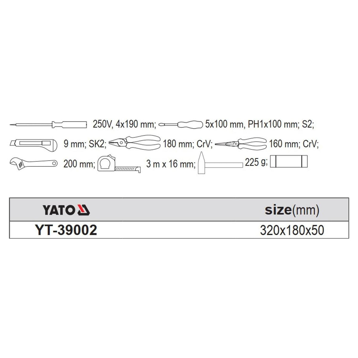 Juego Herramientas Yato YT-39002 10 Piezas Con Estuche - Herram.cl