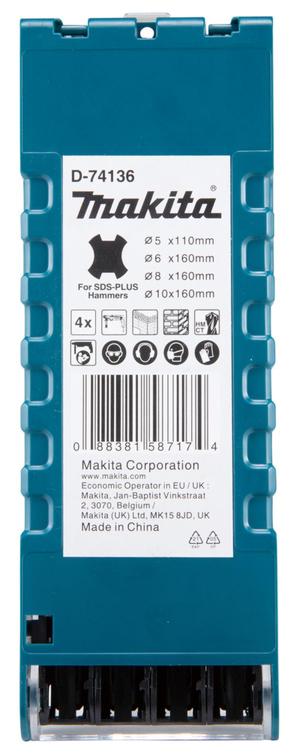 Set Brocas SDS - Plus 5, 6, 8, 10mm 4 Pzas - Makita - Herram.cl