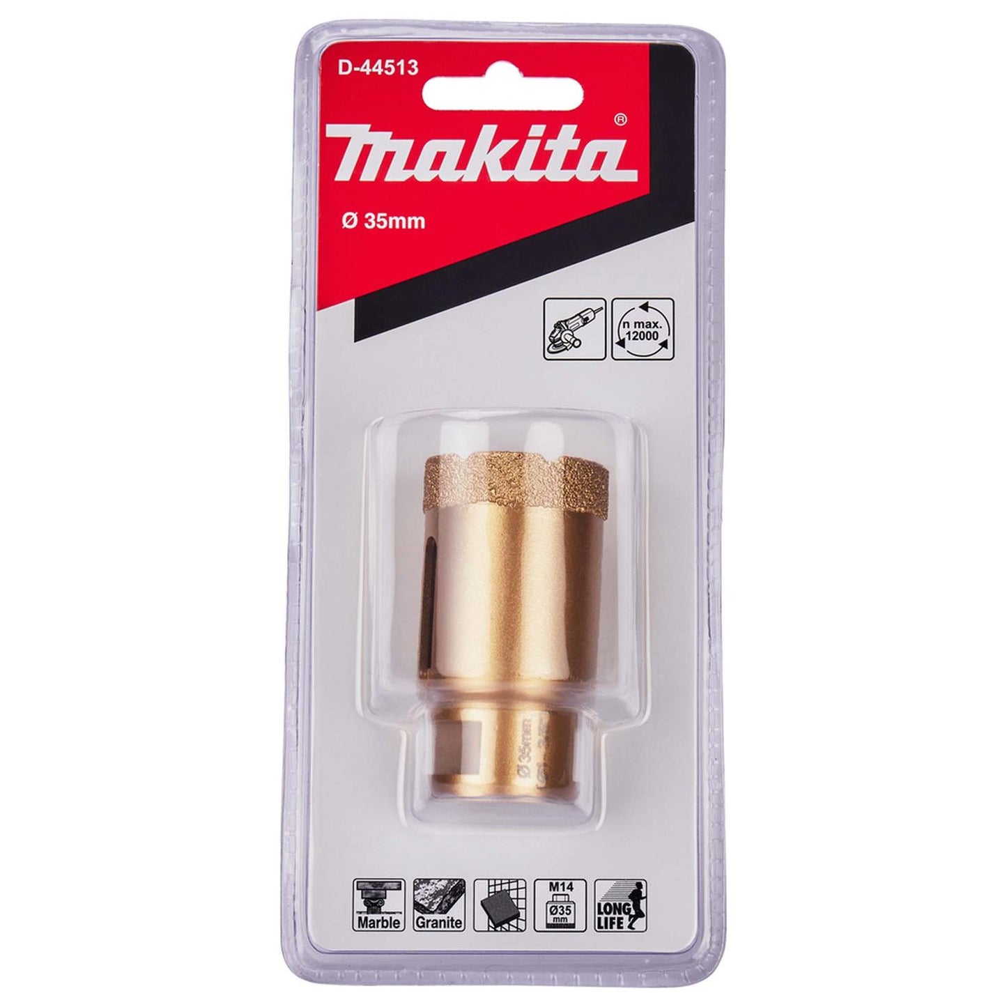 Broca Copa Diamantada Para Marmol/Granito 35mm / M14 - Makita - Herram.cl