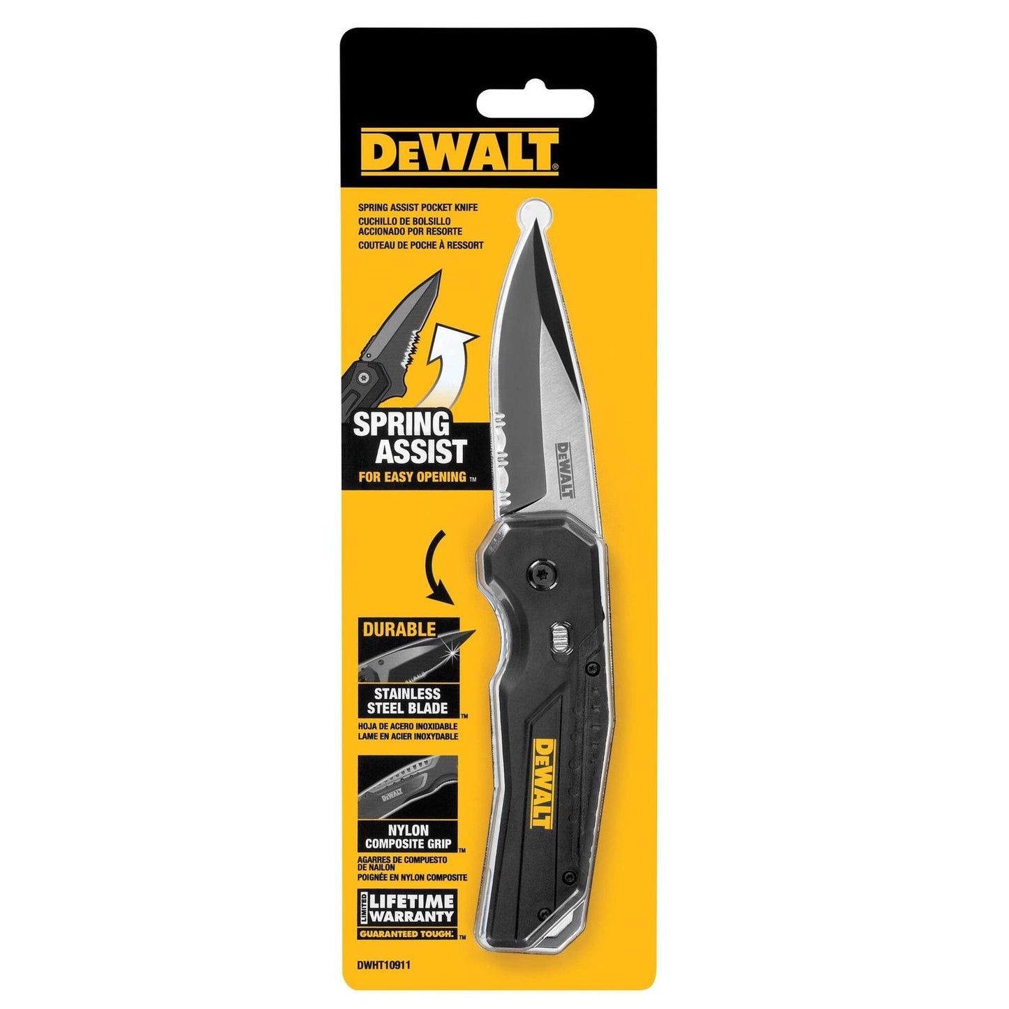 Navaja de Bolsillo con Resorte - DeWALT - Herram.cl