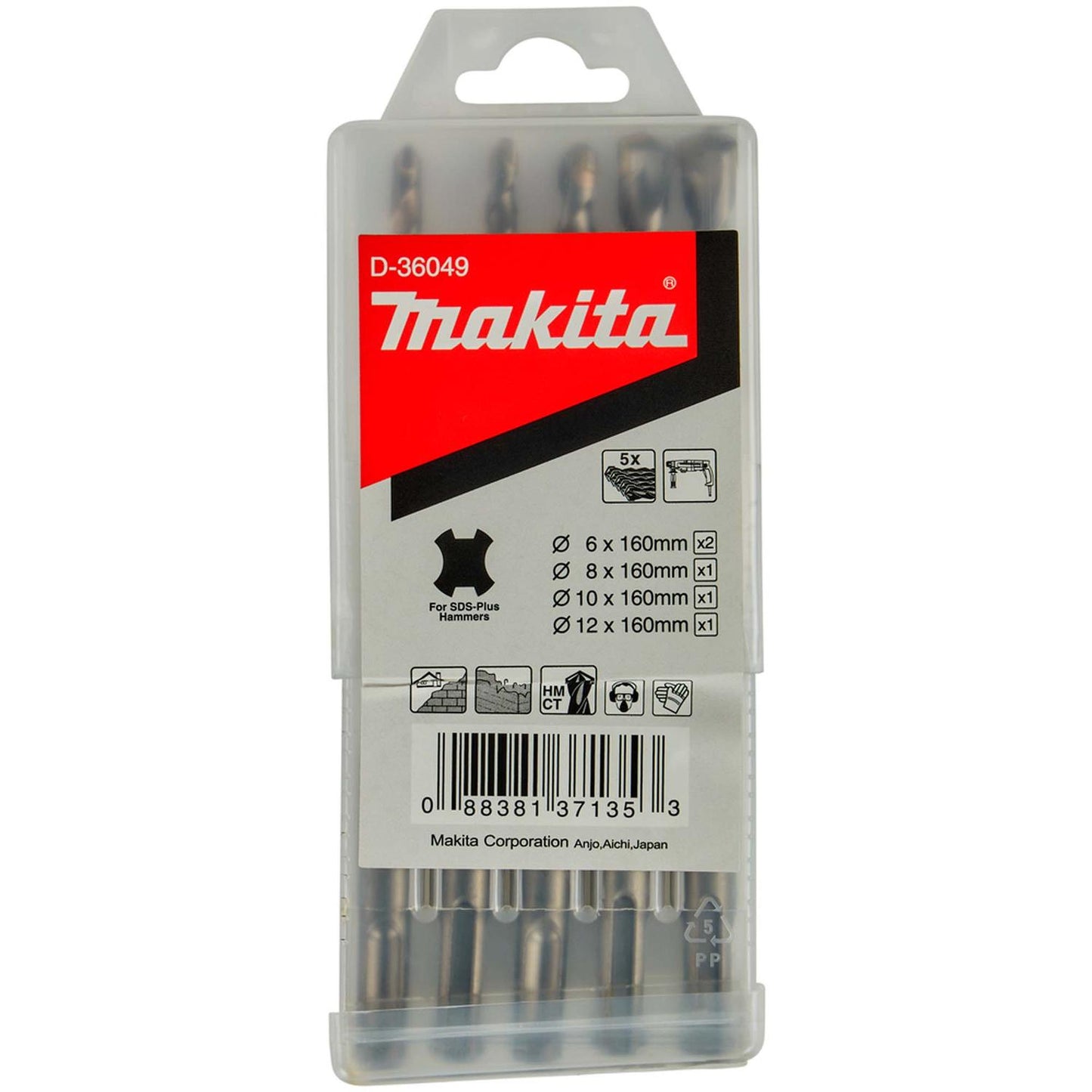 Set Brocas SDS - Plus (6 - 12mm) 5 Pzas - Makita - Herram.cl