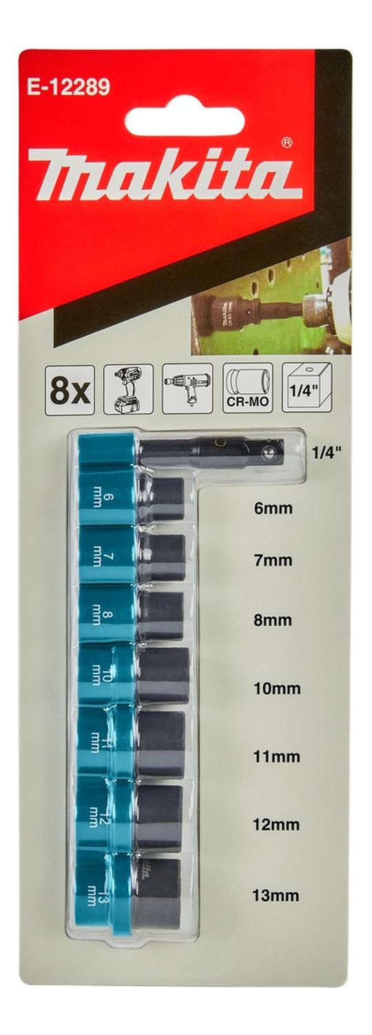 Juego De Dados De Impacto 1/4, 8 Piezas Makita E - 12289 - Herram.cl