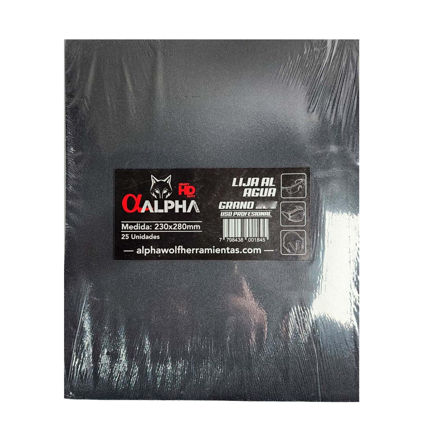 Pack 25 Pliegos de Lija Al Agua 230x280mm - Alpha Pro - Herram.cl
