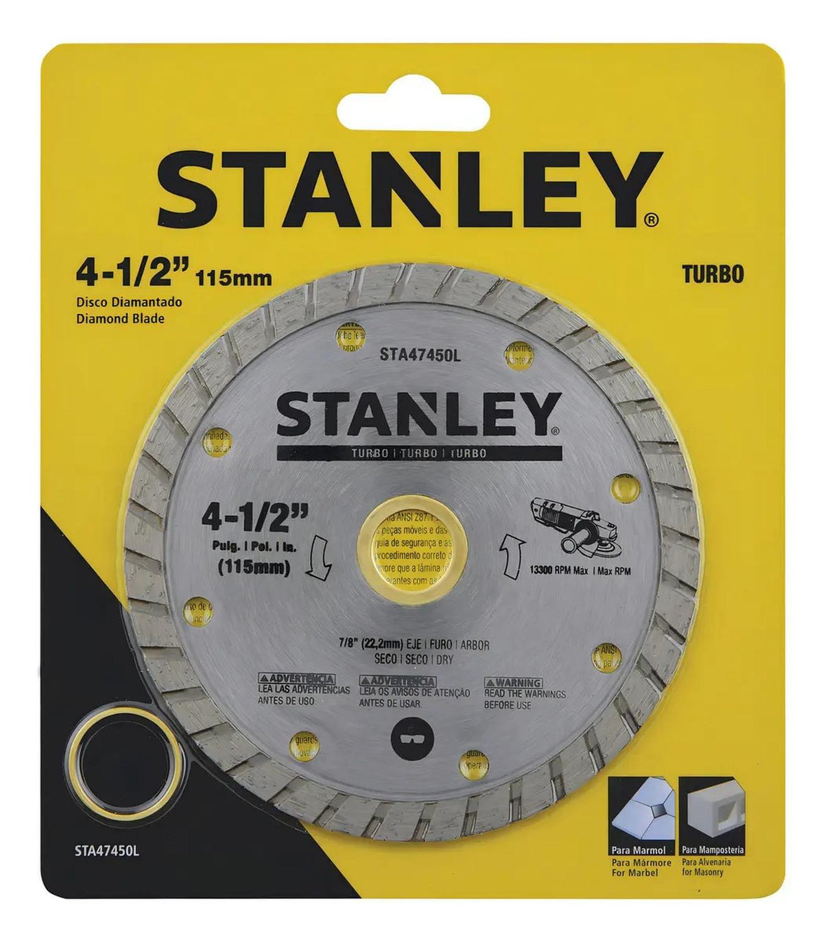 Disco Diamantado Turbo Stanley STA47450L 4-1/2'' 115mm - Herram.cl