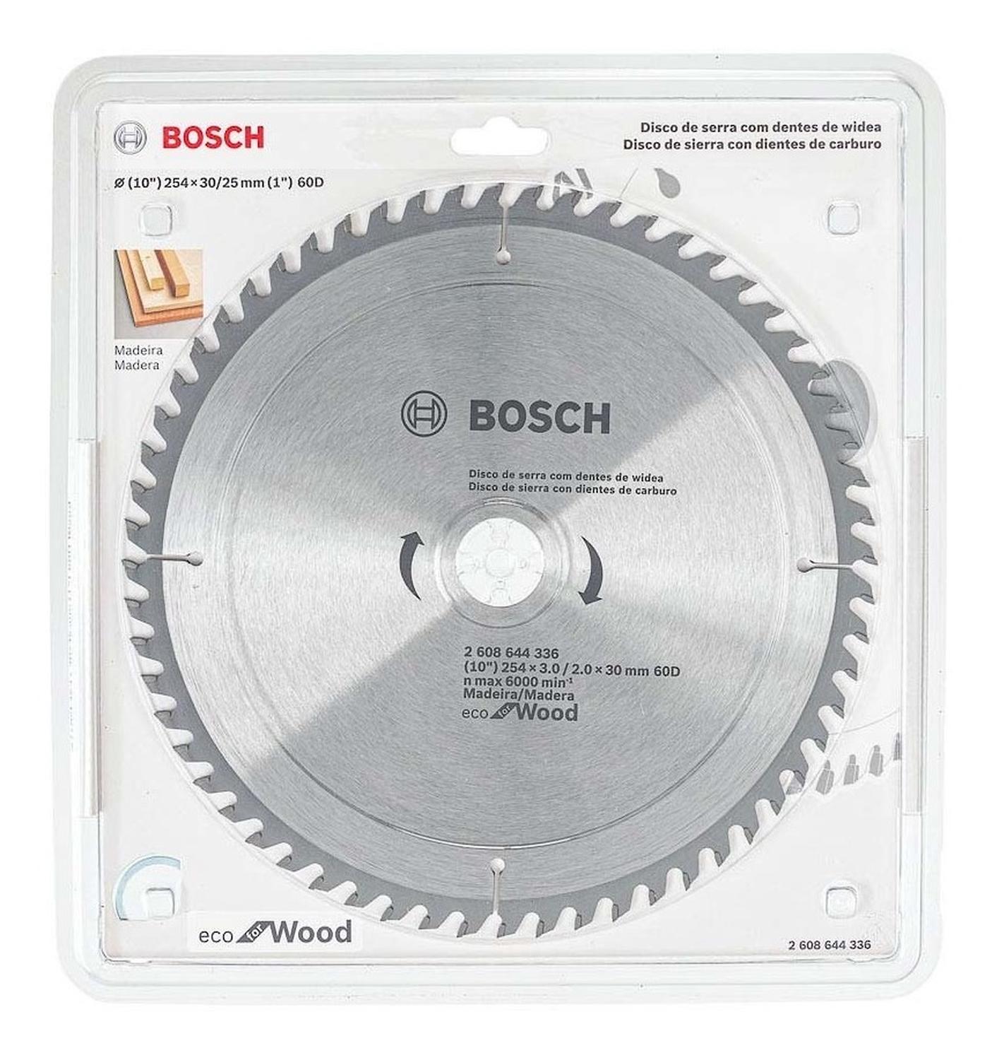 Disco De Sierra Circular 10'' Eje 30mm 60 Dientes - Bosch - Herram.cl