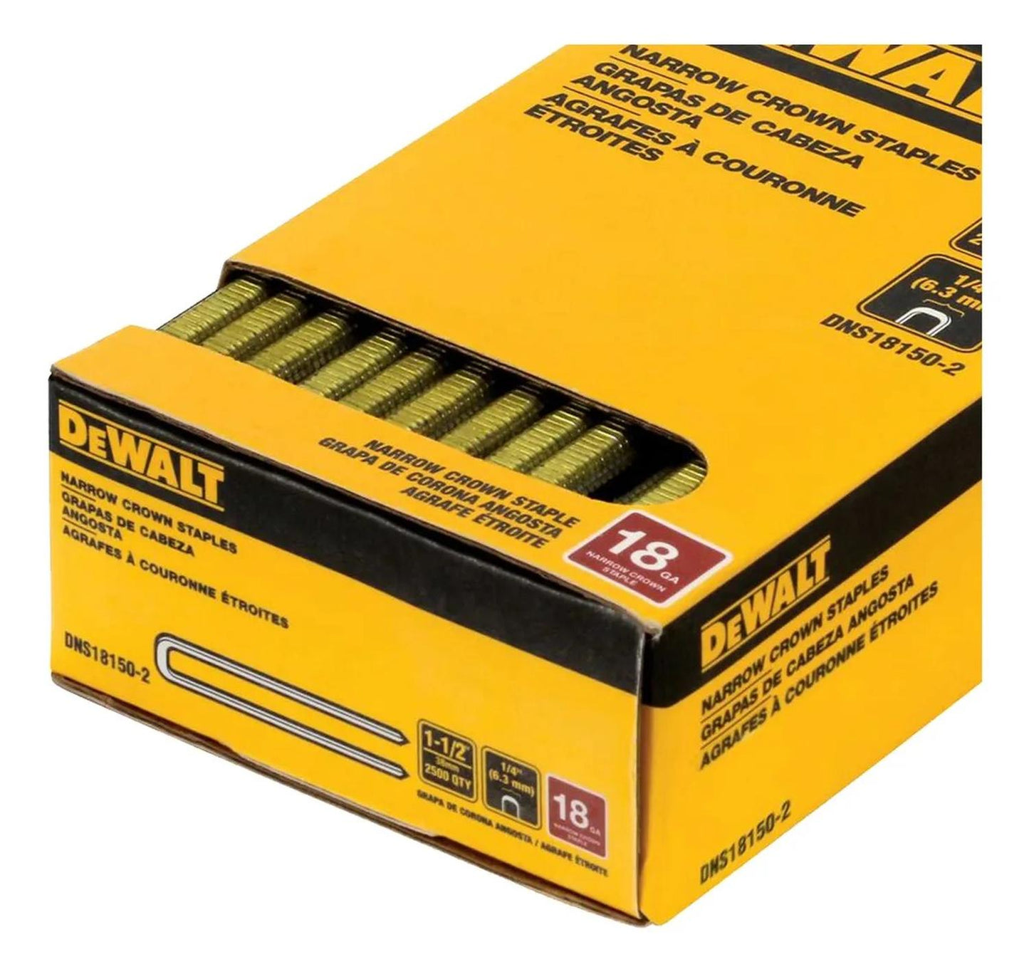 Caja De 2500 Grapas 1 - 1/2''x1/4'' DNS18150 - 2 - DeWALT - Herram.cl