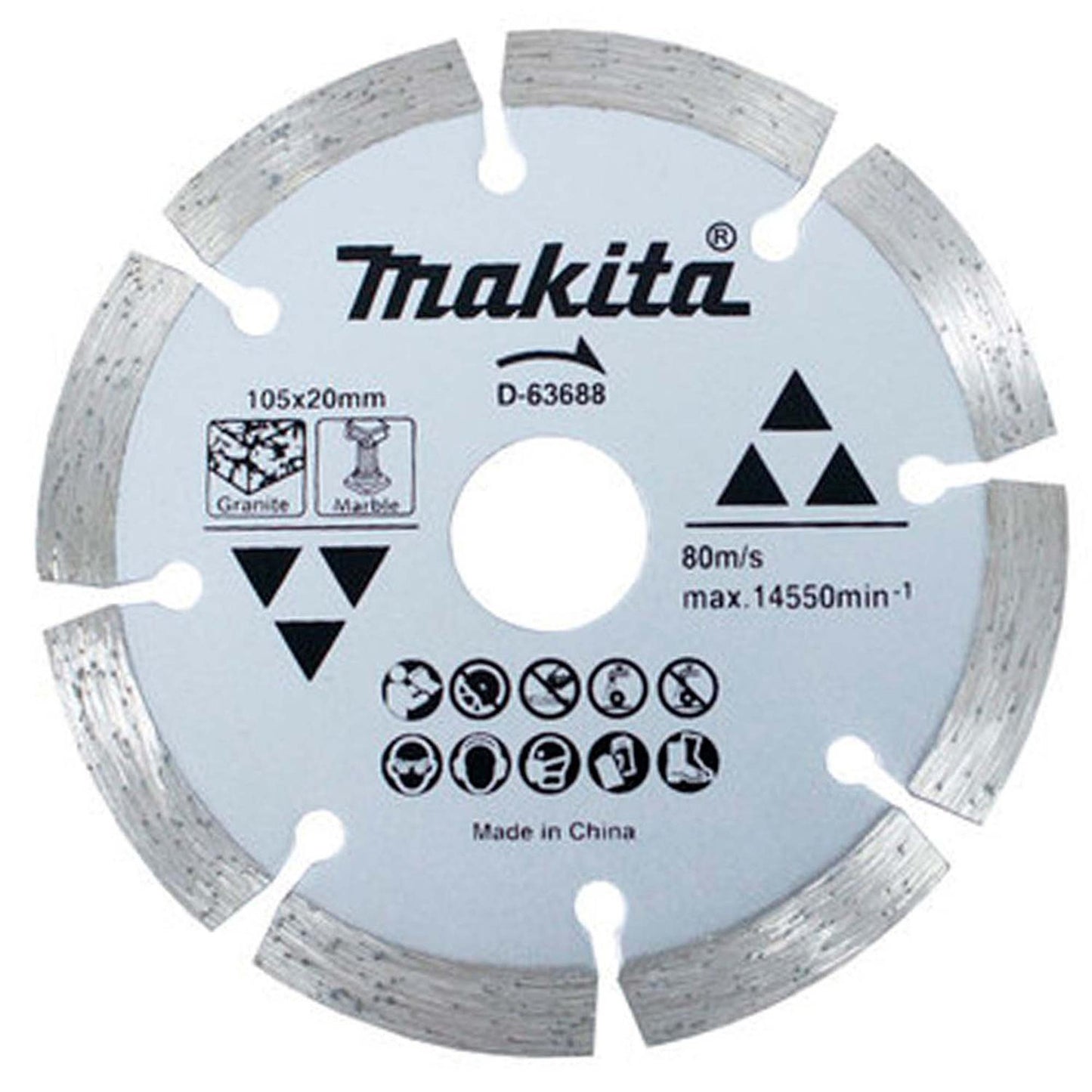 Disco Diamantado Segmentado Mármol 105x20mm - Makita - Herram.cl