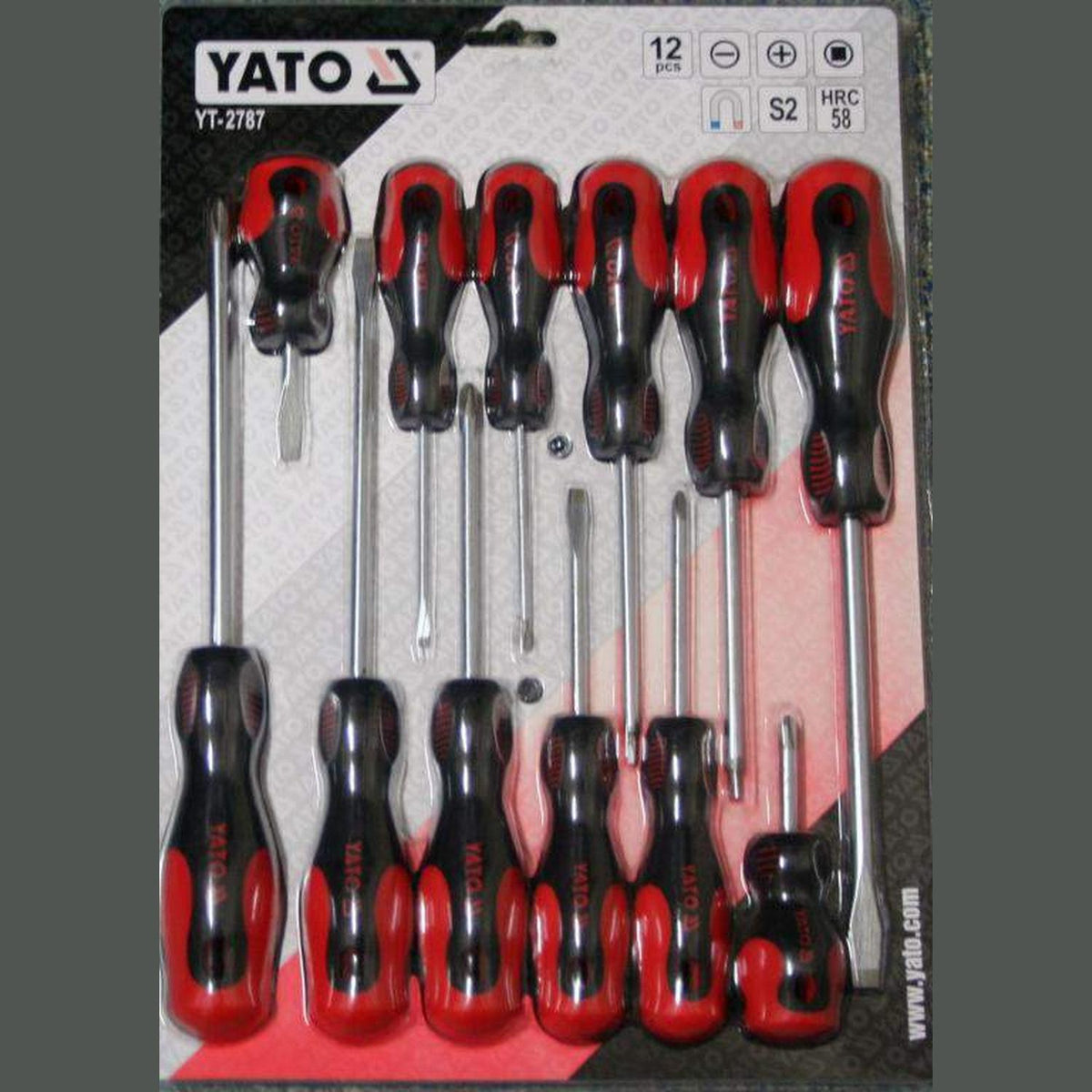 Juego 12 Destornilladores Yato YT-2787 Planos Phillips SQ - Herram.cl