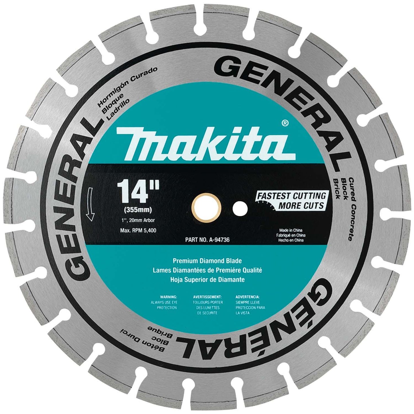 Disco Diamantado Uso General Hormigon 14''x25,4mm - Makita - Herram.cl