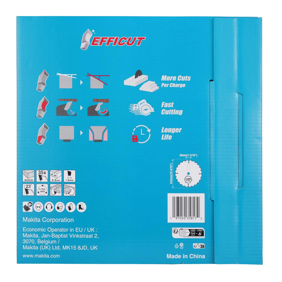 Disco de Sierra EFFICUT 16-1/4''x2,3x30mm 35 D - Makita - Herram.cl