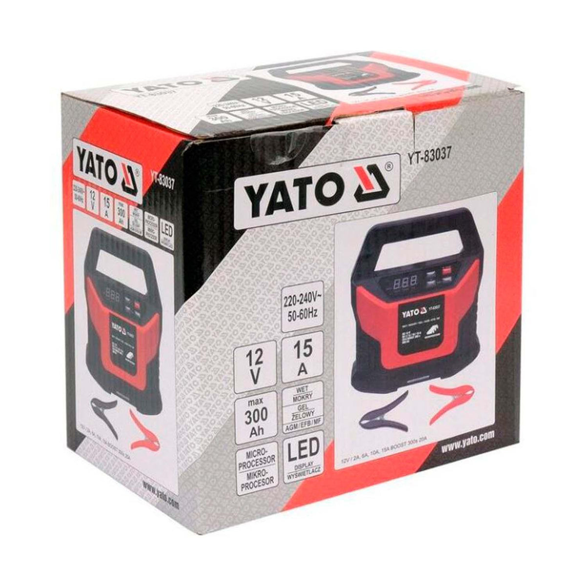 Cargador de Batería Auto 12V 15A Yato con Función Boost - Herram.cl