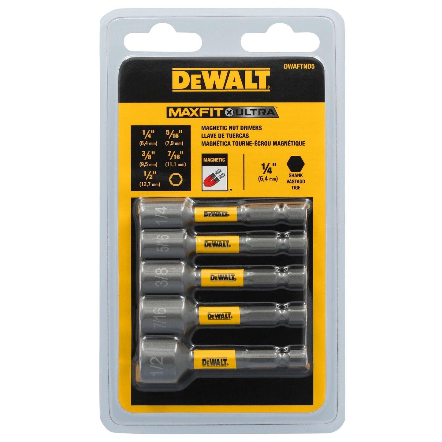 Set Vasos Magneticos Maxfit - Ultra 5 Pzas - DeWALT - Herram.cl