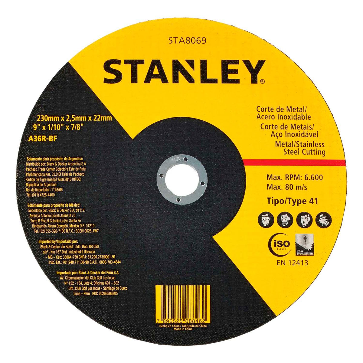 Pack 25 Discos De Corte Metal/Inox 9’’x2.5mm - Stanley - Herram.cl