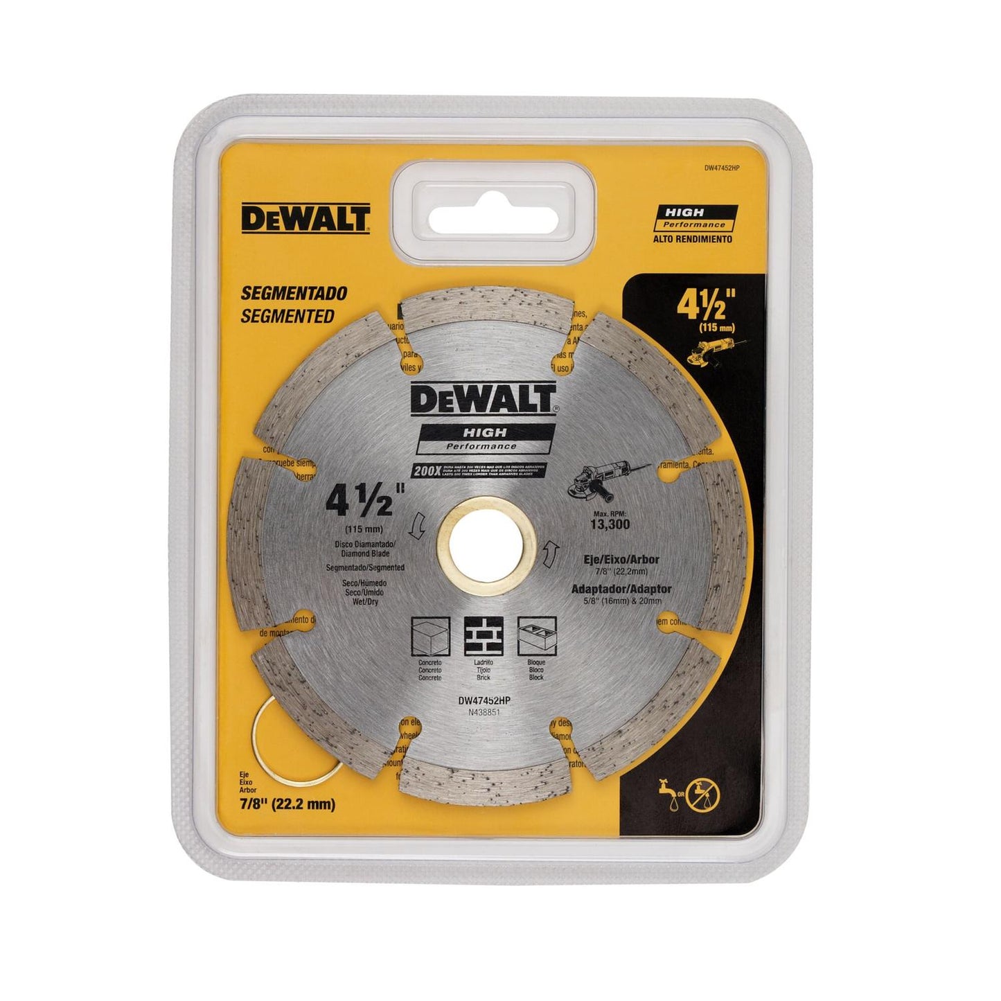 Disco Diamantado Segmentado 4 - 1/2'' (115mm) - DeWALT - Herram.cl