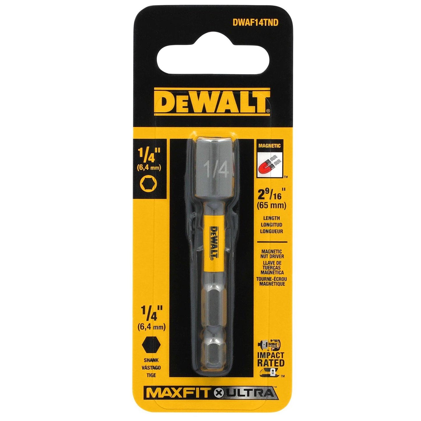 Vaso Magnetico Maxfit - Ultra 1/4''x65mm - DeWALT - Herram.cl