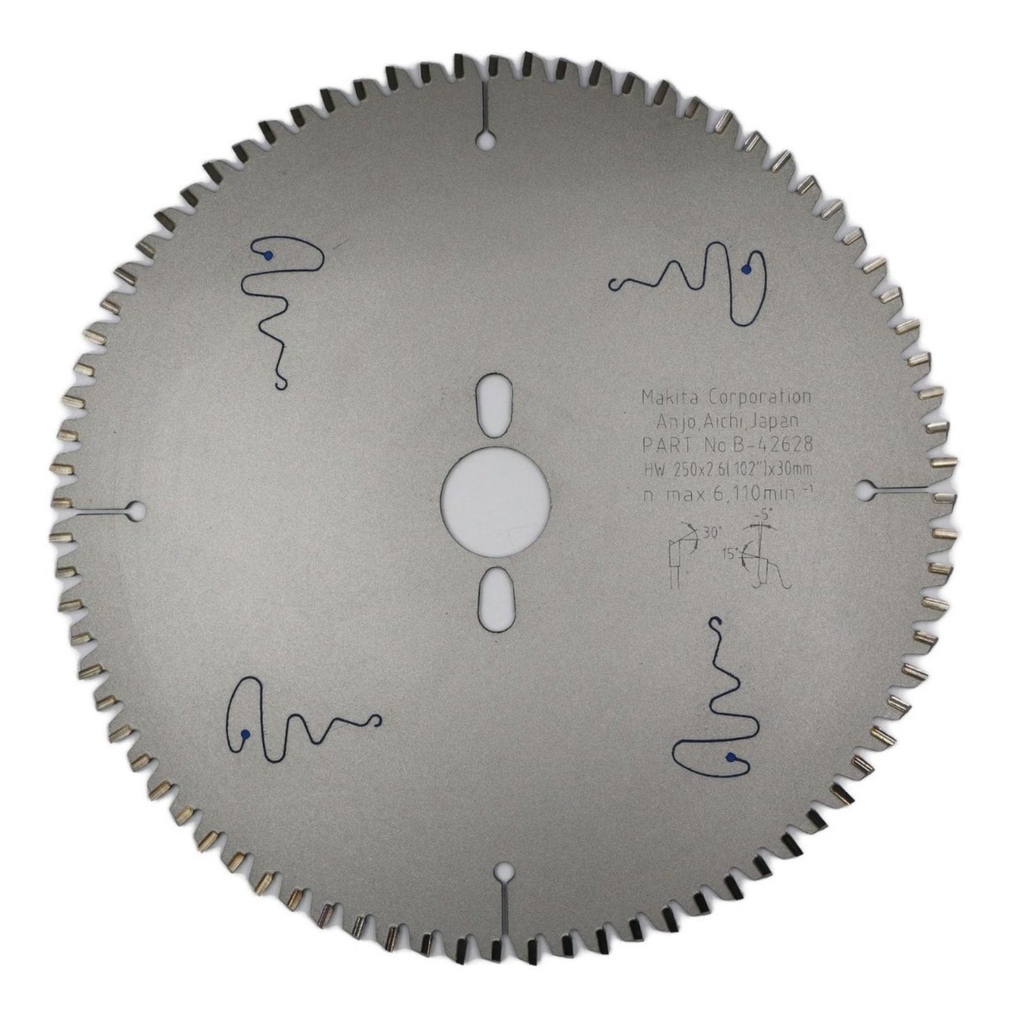 Disco Sierra Melamina TCT 250x30mm 80T Terminacion - Makita - Herram.cl