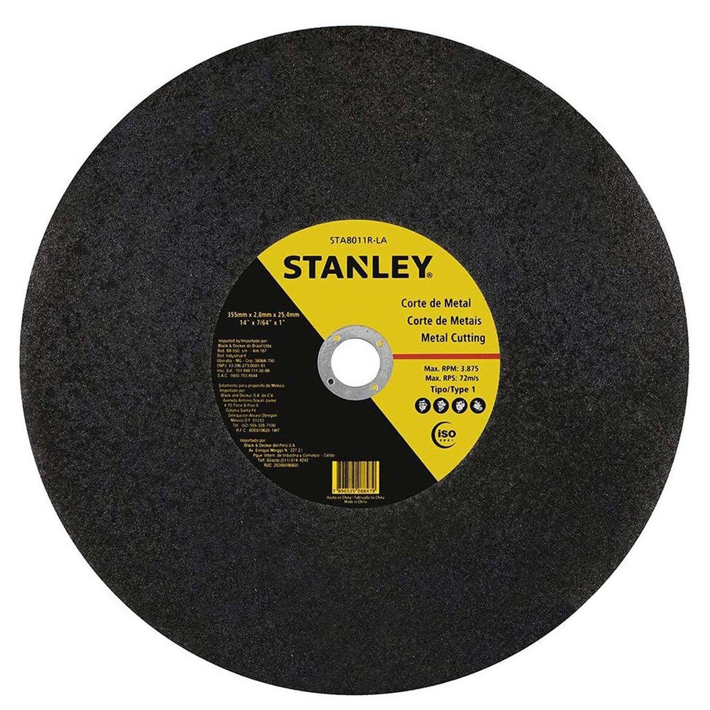 Disco de corte metal 14’’ (350x2,8x25mm) STA8011R - LA - Stanley - Herram.cl