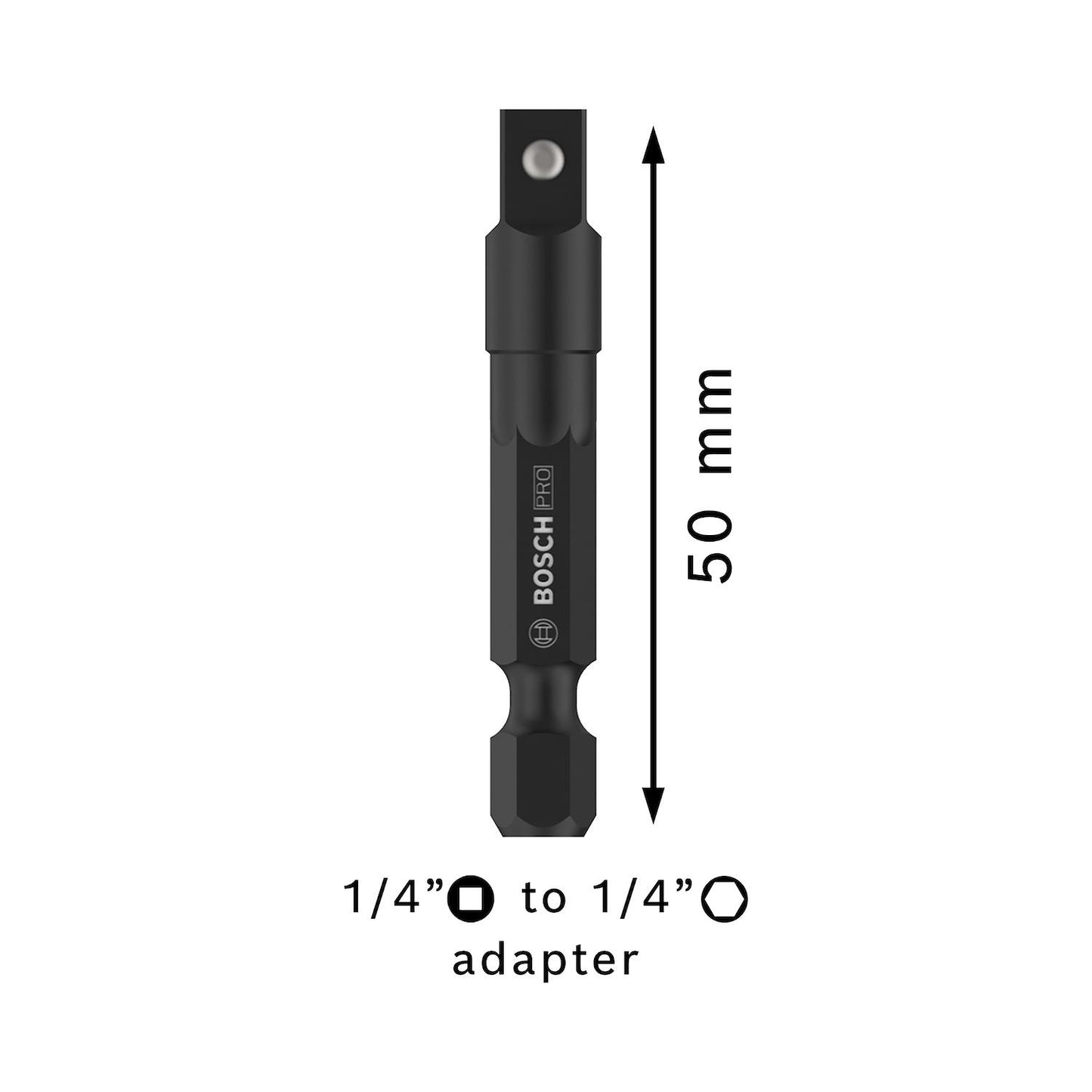 Adaptado Cuadrante PRO Impact 1/4''x50mm - Bosch - Herram.cl