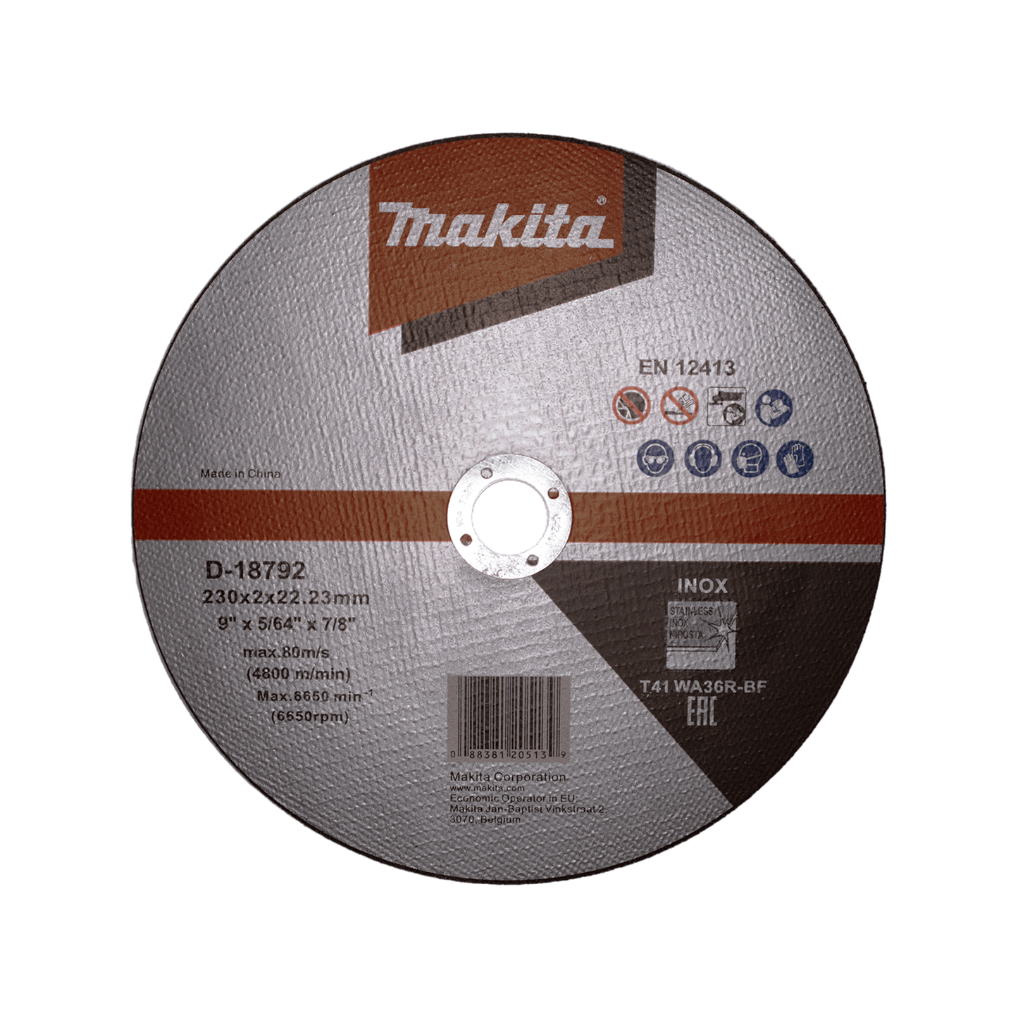Disco de Corte Inox 230x2mm WA36R - BF - Makita - Herram.cl