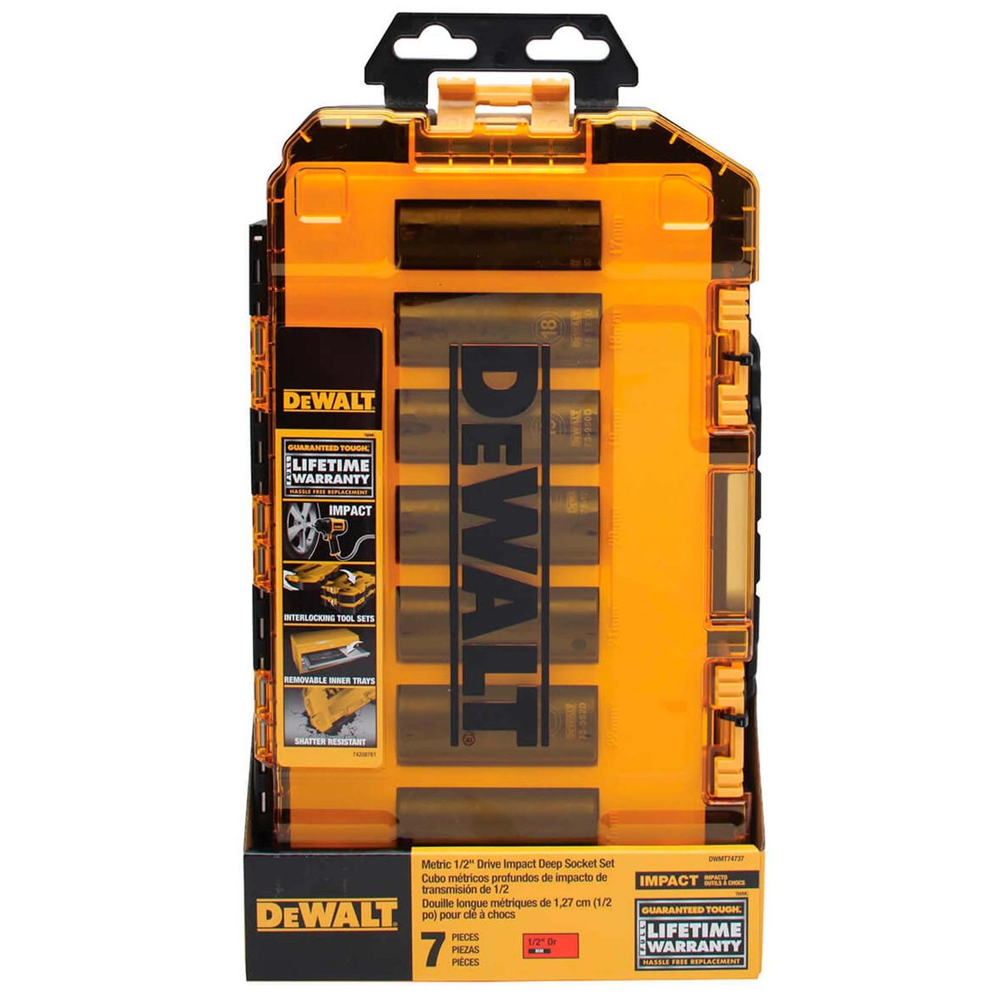 Set de Dados de Impacto Profundo 1/2'' Métrico / 7 Pzas - DeWALT - Herram.cl