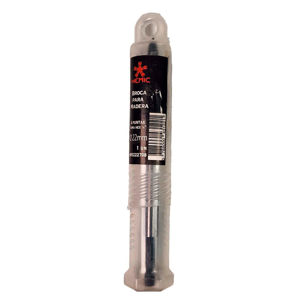 Broca 4-Puntas para Madera 22x165mm Hex. - HEMIC - Herram.cl