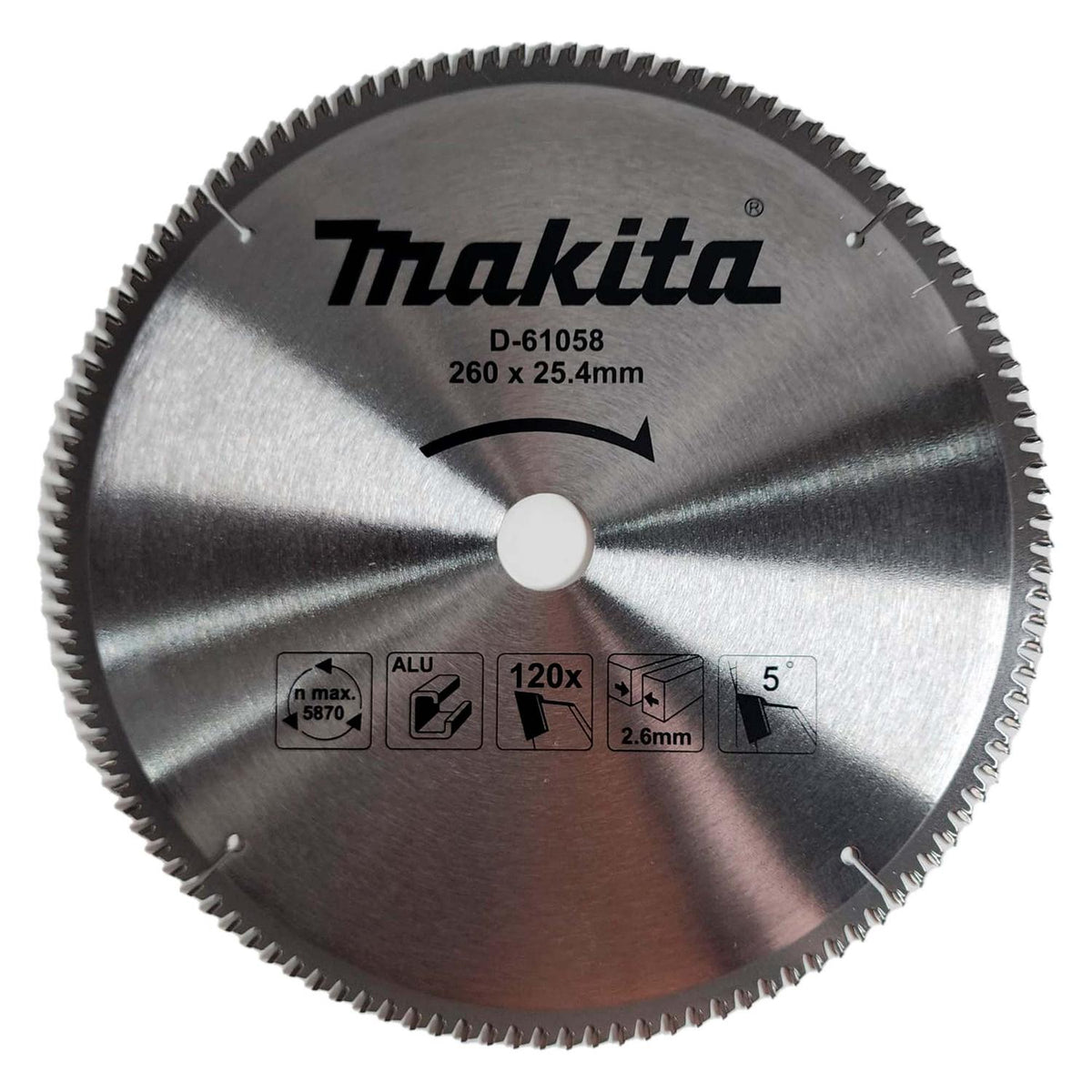 Disco De Sierra 10 - 1/4'‘x2,6x25,4mm 120 D Aluminio - Makita - Herram.cl