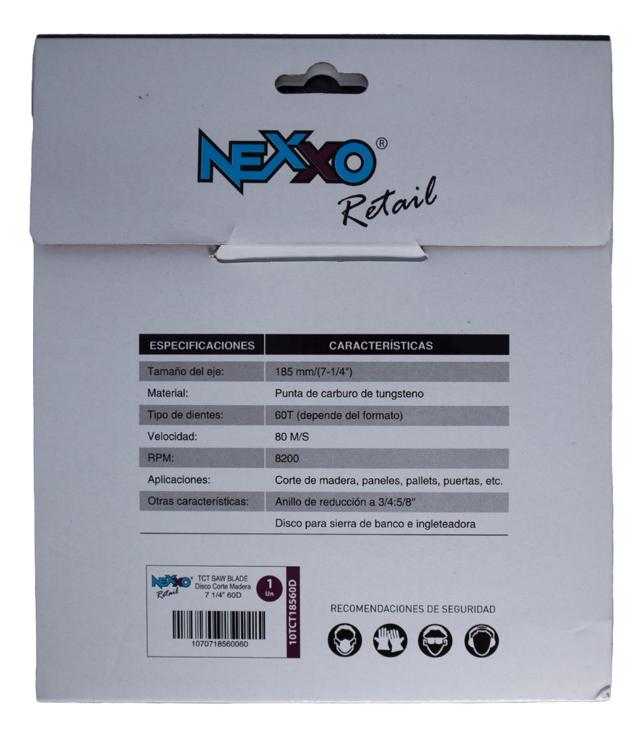 Disco Sierra Circular 7 1/4'' ( 185mm) 24 Dientes - Nexxo - Herram.cl