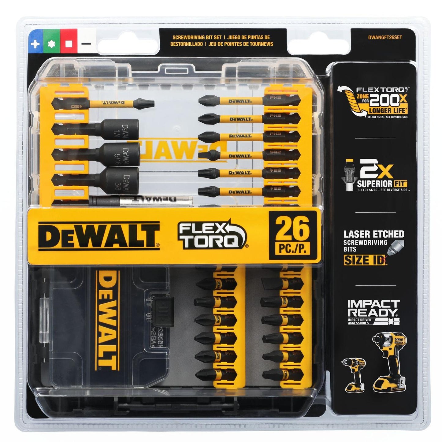 Set de Puntas Impact Ready FLEXTORQ 26 Pzas - DeWALT - Herram.cl