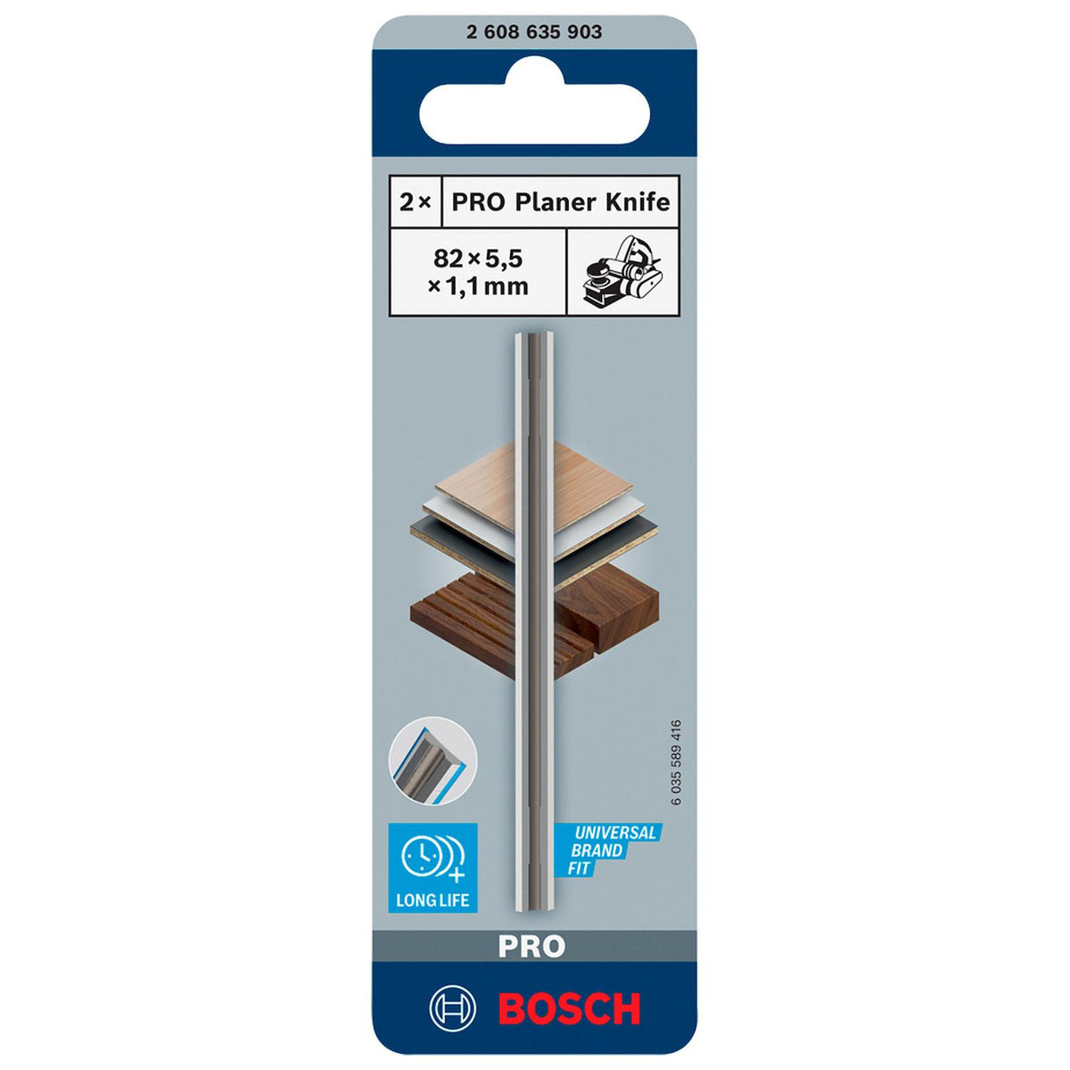 Cuchillas Cepillo Bosch 2608635903 82mm Carburo Set 2u. - Herram.cl