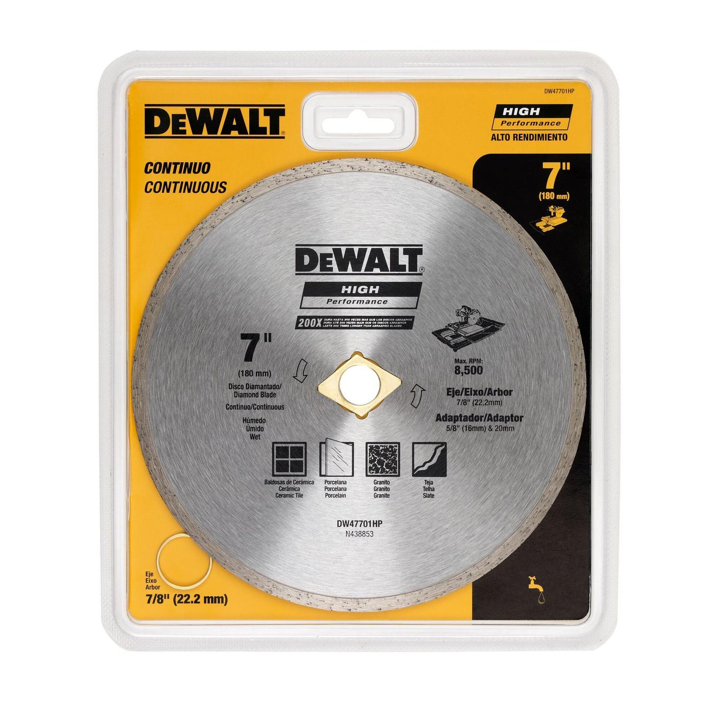 Disco Diamantado Continuo 7'' - DeWALT - Herram.cl