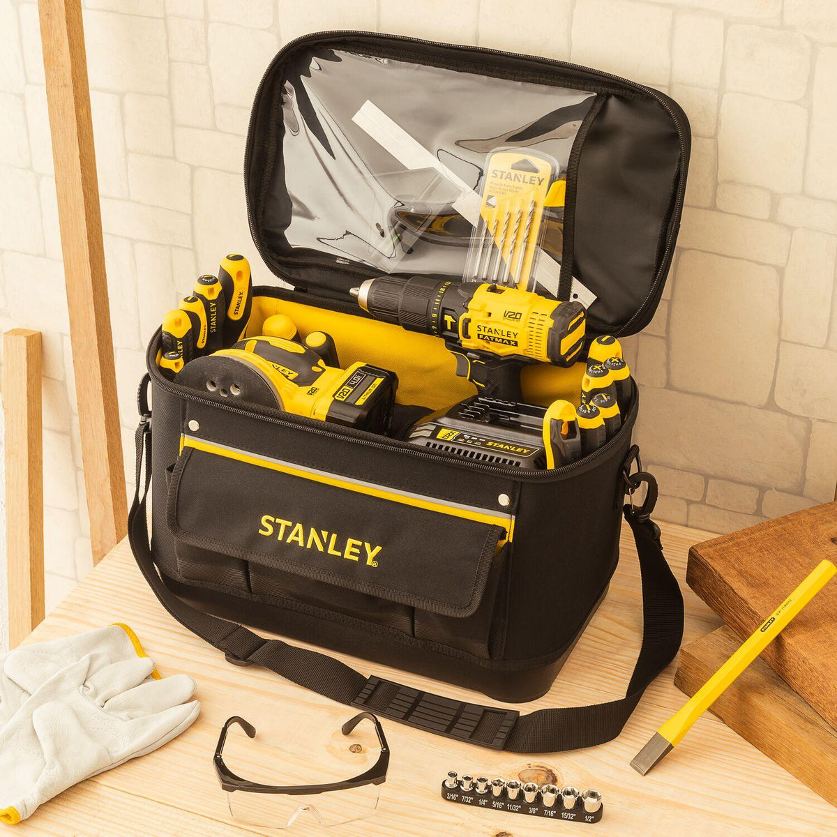 Bolso Herramientas Rígido 16'' 23L Stanley 1-96-193 - Herram.cl
