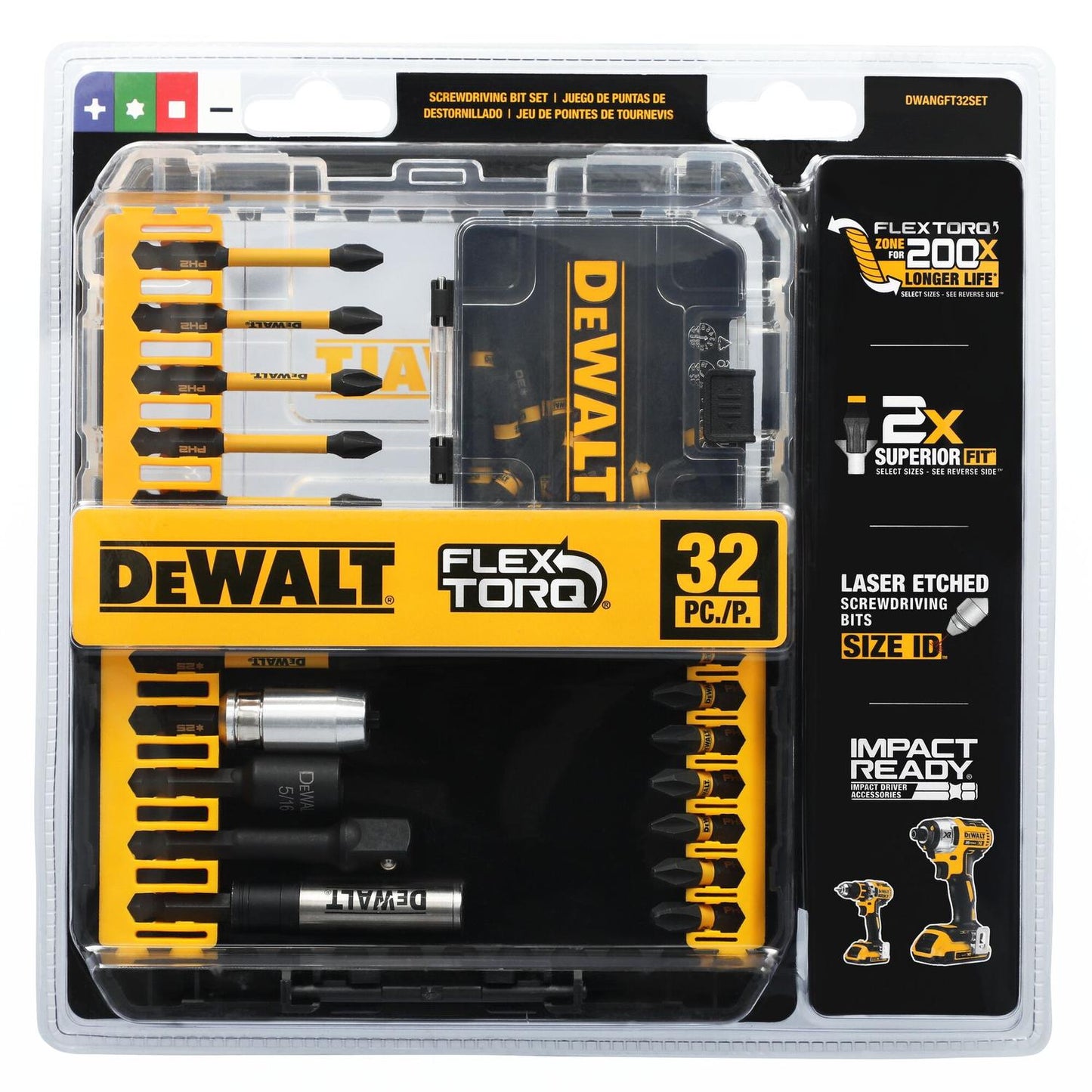 Set de Puntas Impact Ready FLEXTORQ 32 Pzas - DeWALT - Herram.cl