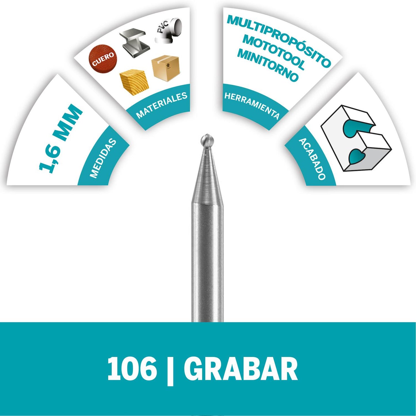 Fresa para Grabar 1,6mm (106) 2 Pzas - Dremel - Herram.cl