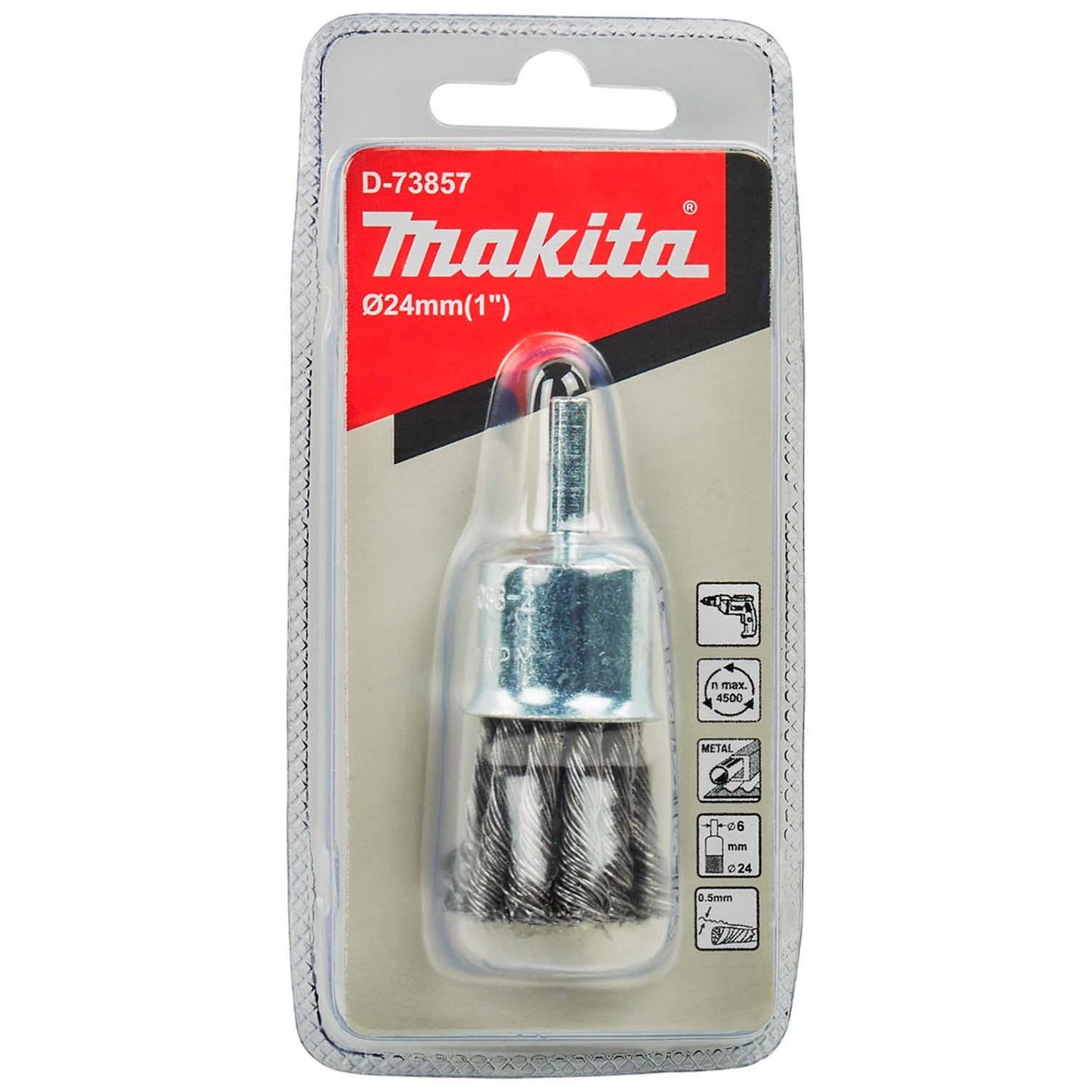 Grata Pincel Acero Trenzado 24mm (1'') Toma 1/4'' - Makita - Herram.cl