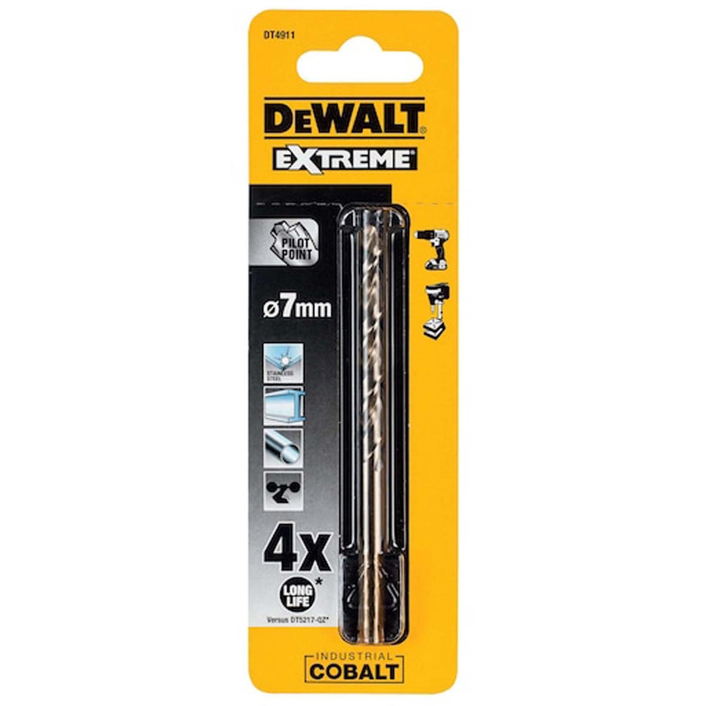 Broca Para Metal HSS - Co 8% 7x109mm - DeWALT - Herram.cl