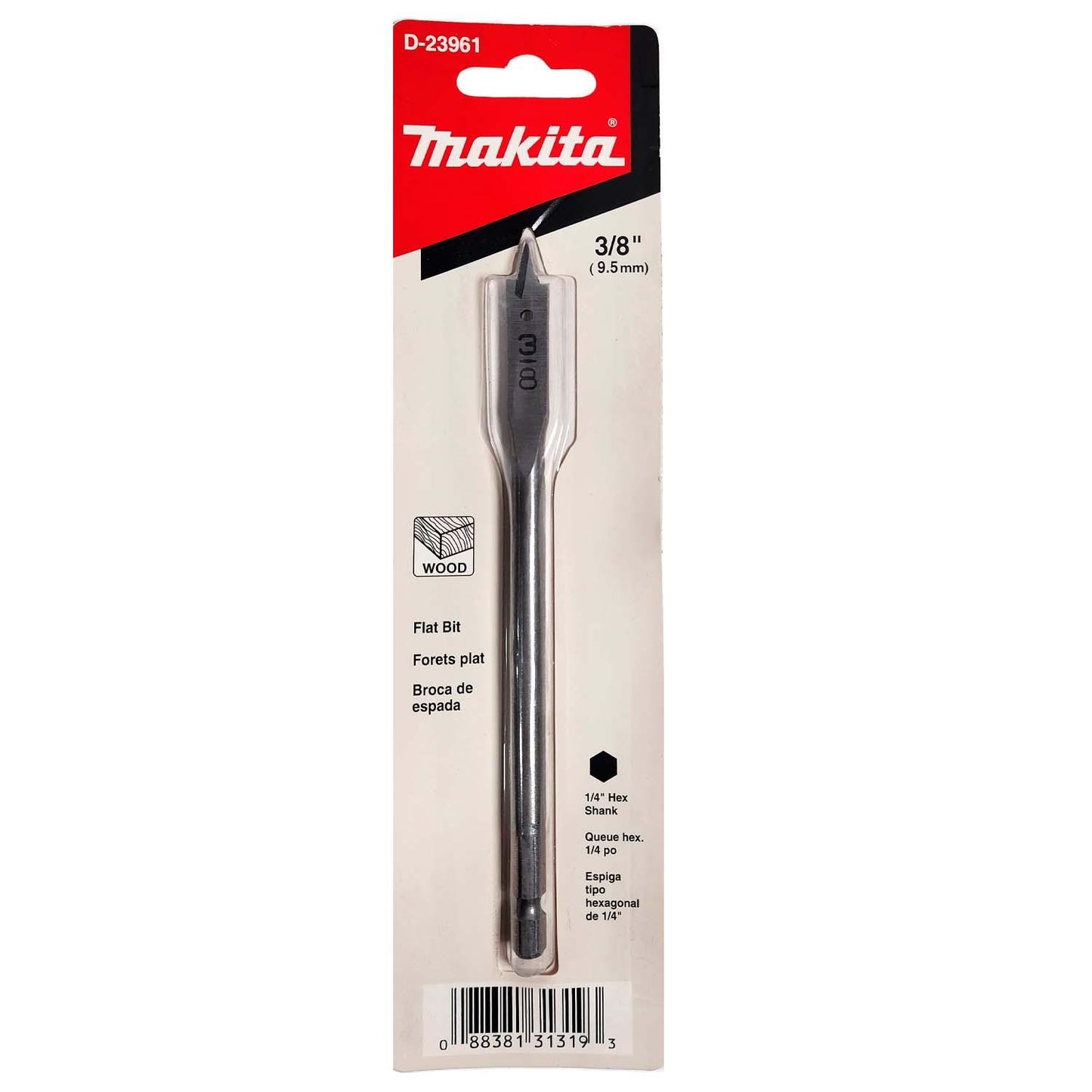 Broca Paleta 3/8''x6'' (Toma Hex. 1/4'') - Makita - Herram.cl