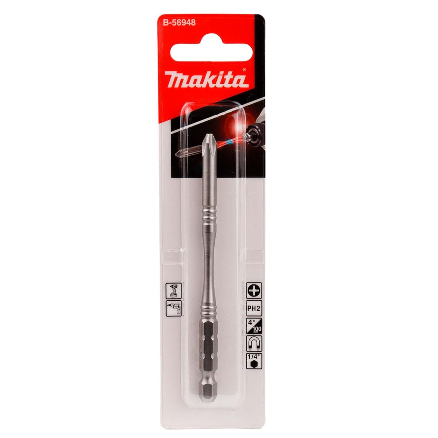 Punta De Torsión Delgada PH2 X 100mm – Makita - Herram.cl