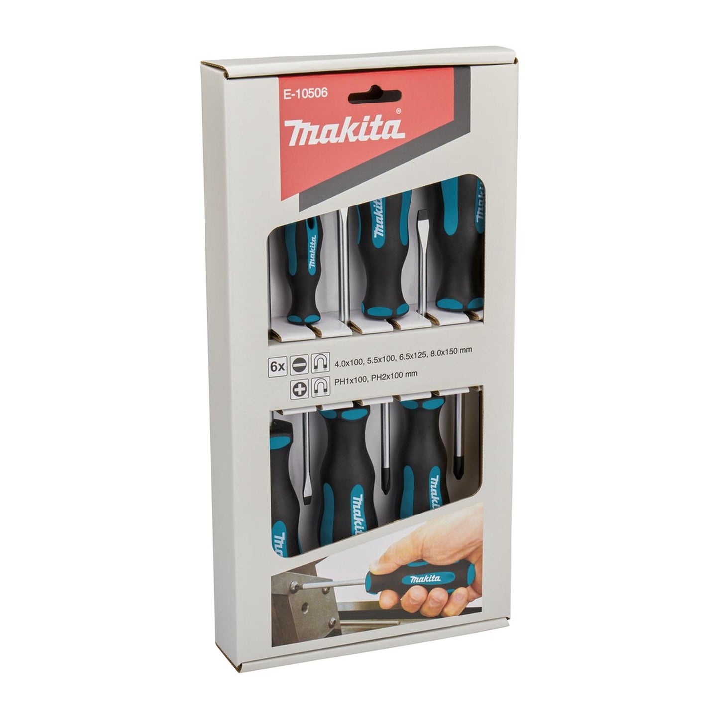 Juego de destornilladores planos y Phillips 6 Pzas - Makita - Herram.cl