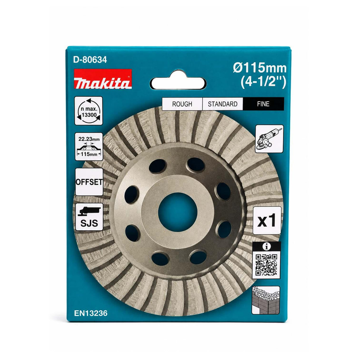 Copa Diamantada Turbo 4-1/2'' Concreto Makita D-80634 - Herram.cl