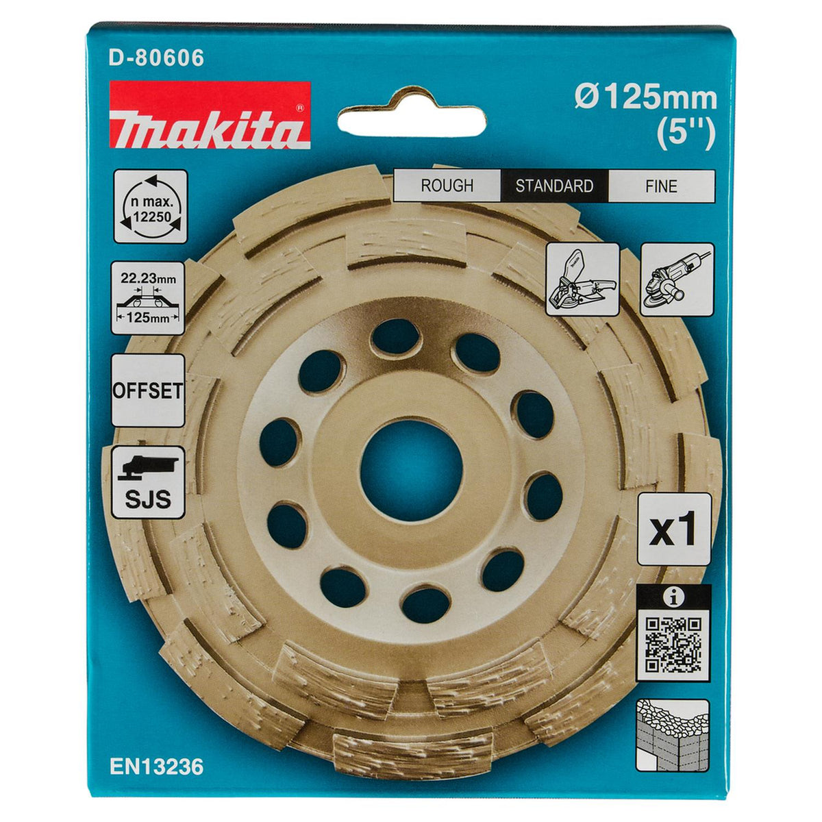 Copa Diamantada Makita D-80606 125mm Doble Segmento - Herram.cl