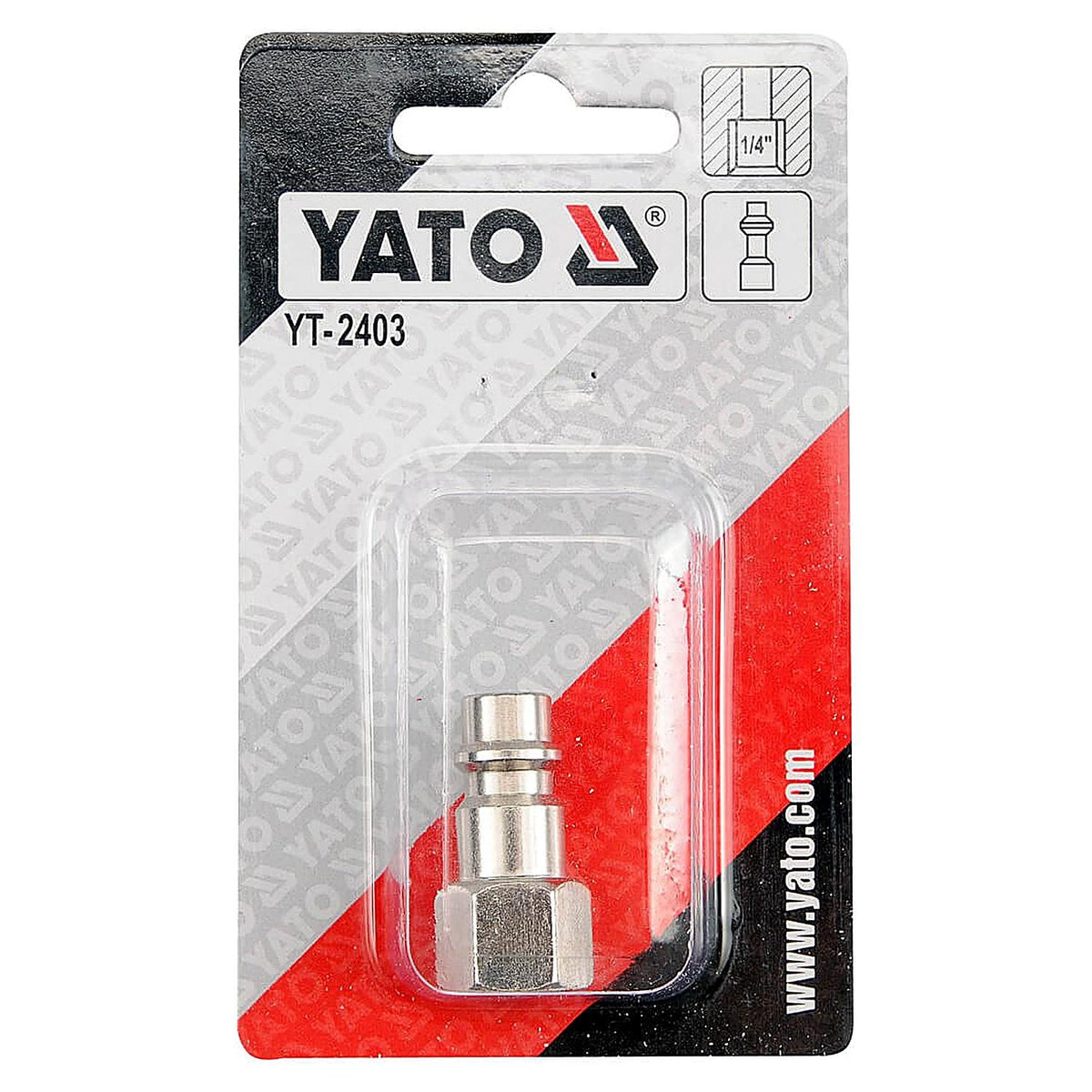 Conector Neumático YATO Rosca Interna Hembra 1/4" G1/4 GRD - Herram.cl