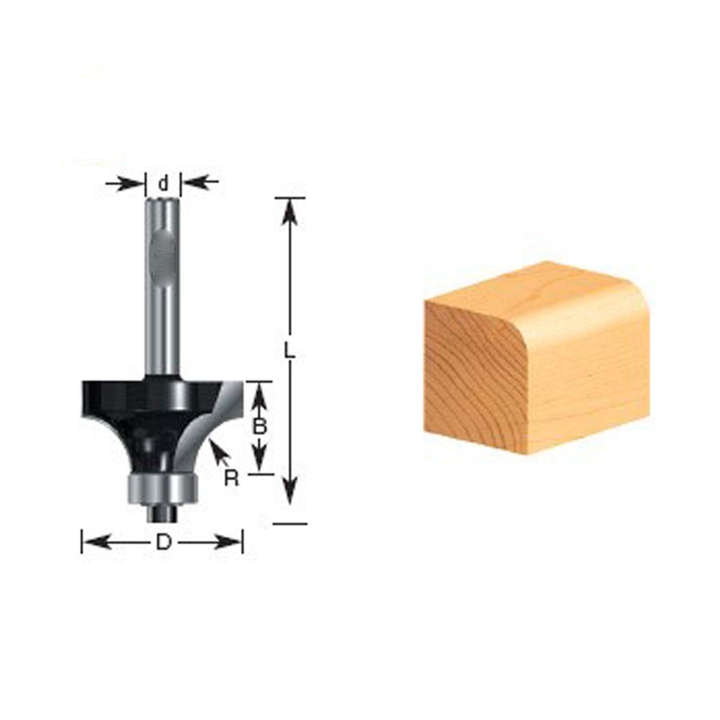 Fresa Redondear R 1/4'' x1''X 17/32'' Toma 1/4'' - Makita - Herram.cl