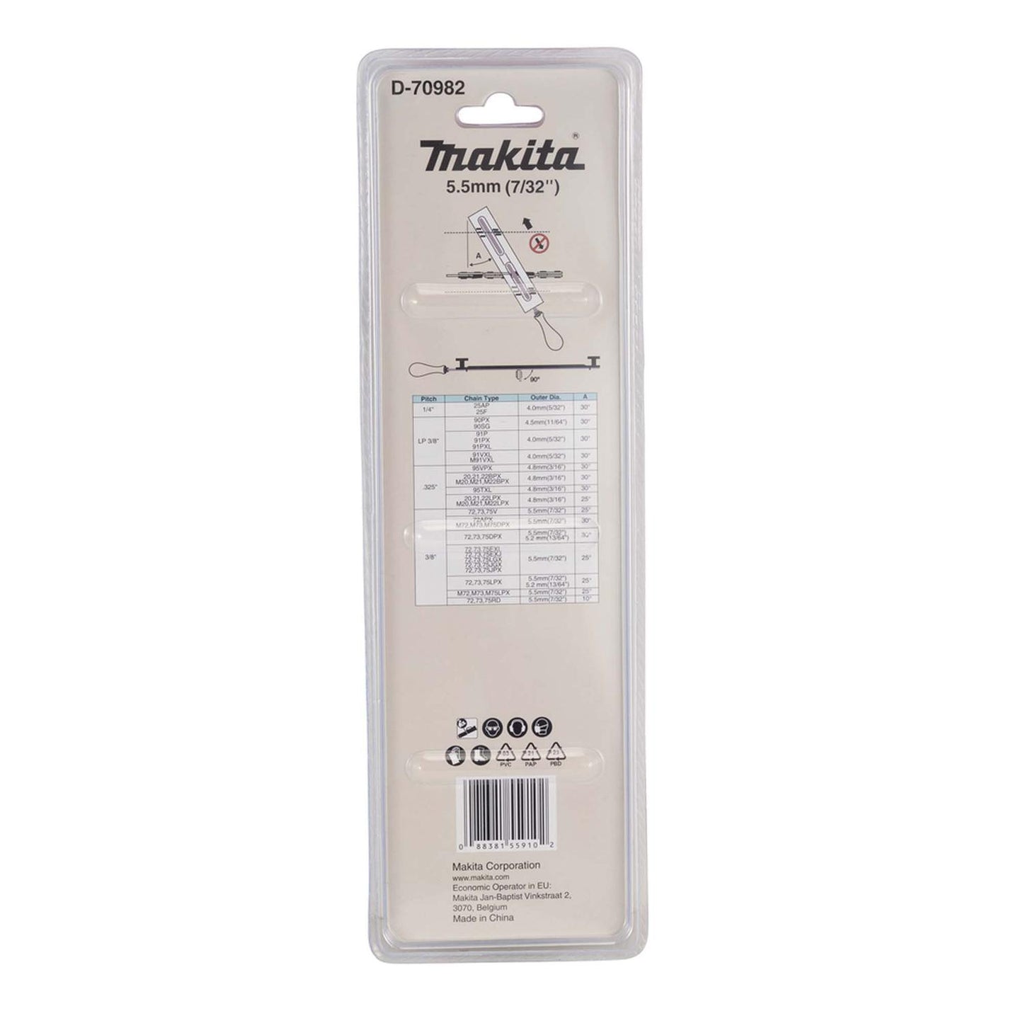 Set de lima redonda 5.5mm (7/32'') con guía y mango - Makita - Herram.cl