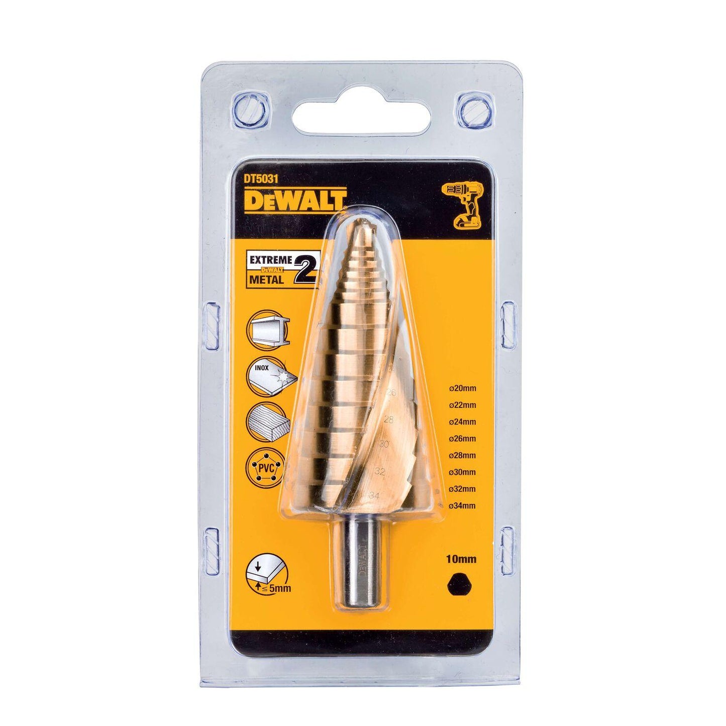 Broca Escalonada EXTREME METAL 20 - 34mm - DeWALT - Herram.cl