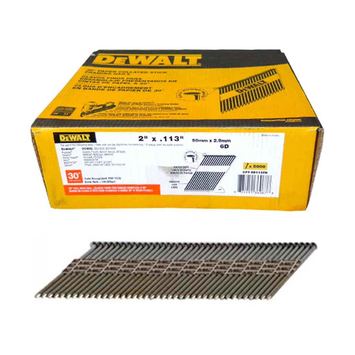 Caja De 5000 Clavos Encuadre 2'' DPT - 6D113FH - DeWALT - Herram.cl